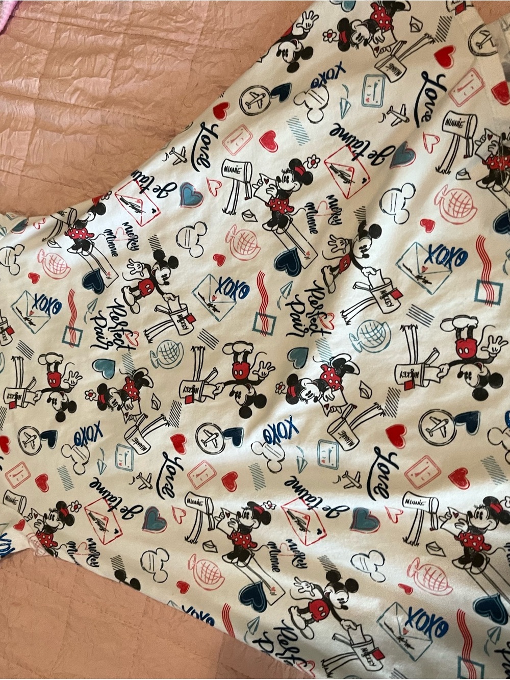 Disney White Dress with Red and Navy Mickey & Minnie Travel Print